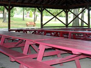 Photo of the Fuller Pavillion picnic shelter at Mt. Chestnut Nazarene Retreat Center.