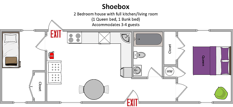 Shoebox layout.