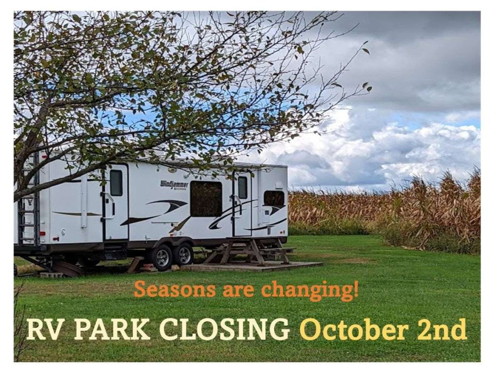 RV Park closing October 2, 2023.